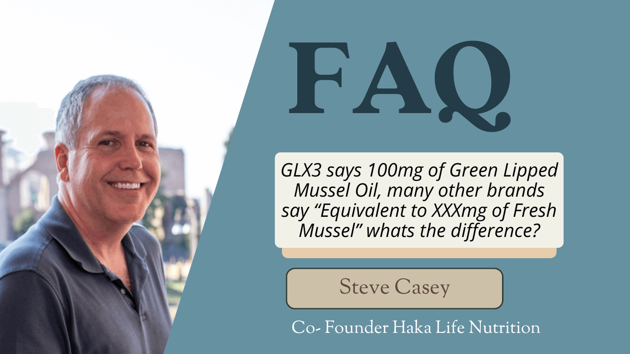 GLX3 says 100mg of Green Lipped Mussel Oil, many other brands say 