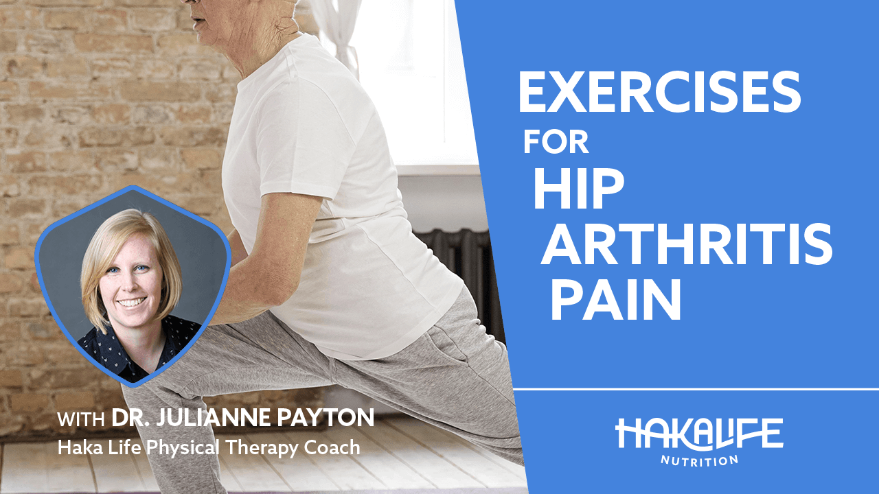VIDEO Tutorial: Exercises for hip osteoarthritis exercises to improve flexibility and reduce discomfort featuring Dr. Julianne Payton.