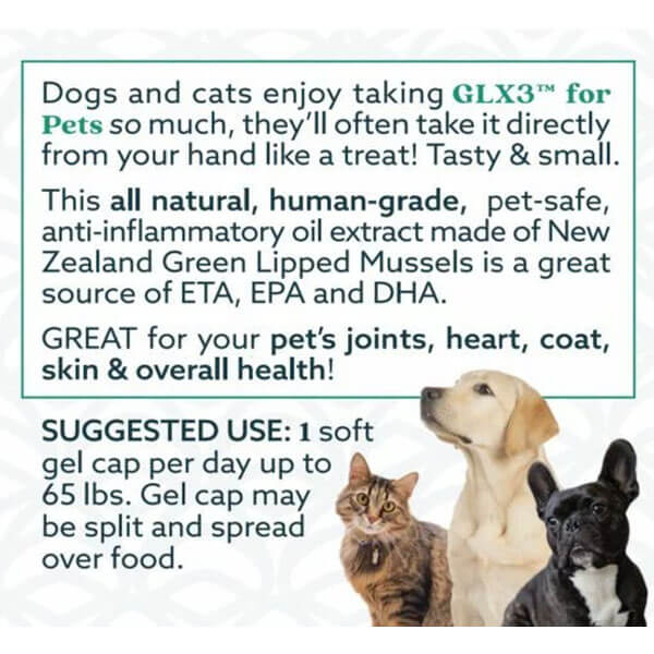 GLX3 Mussel Oil For Dogs - Pet Safe Hip & Joint Support*